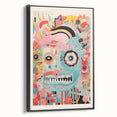Abstract Electric Wall Art – Bold Vibrant Electric Monster Face Print