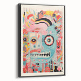 Abstract Electric Wall Art – Bold Vibrant Electric Monster Face Print