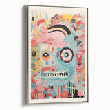 Abstract Electric Wall Art – Bold Vibrant Electric Monster Face Print