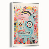 Abstract Electric Wall Art – Bold Vibrant Electric Monster Face Print