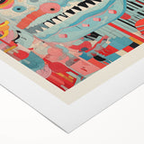 Abstract Electric Wall Art – Bold Vibrant Electric Monster Face Print