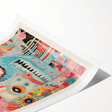 Abstract Electric Wall Art – Bold Vibrant Electric Monster Face Print