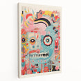 Abstract Electric Wall Art – Bold Vibrant Electric Monster Face Print
