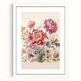 Electric Floral Wall Art – Vibrant Peony and Butterfly Electric Art Print