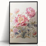 Electric Floral Wall Art – Vibrant Peony and Butterfly Electric Art Print