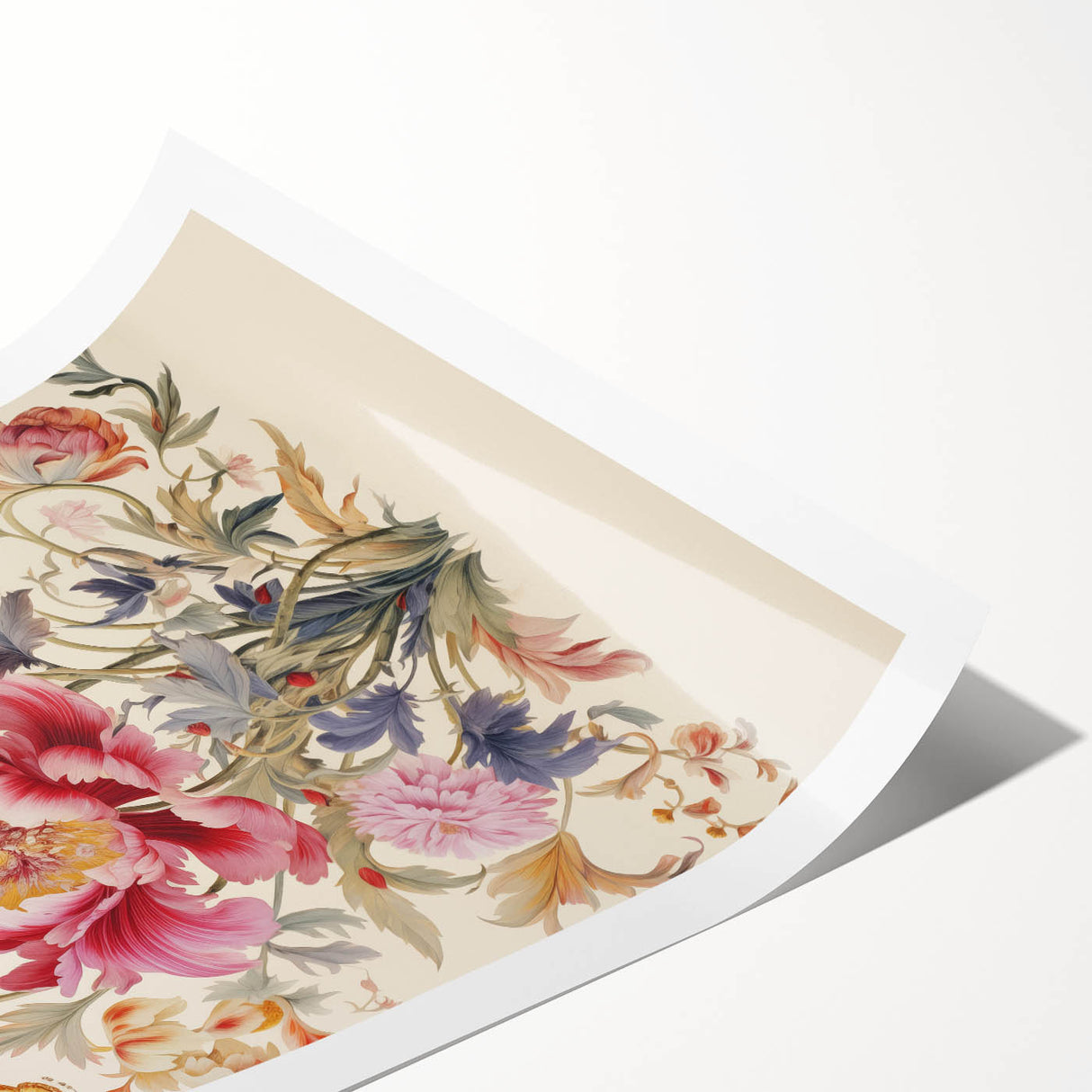 Electric Floral Wall Art – Vibrant Peony and Butterfly Electric Art Print