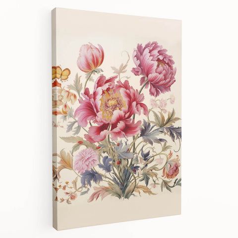 Electric Floral Wall Art – Vibrant Peony and Butterfly Electric Art Print