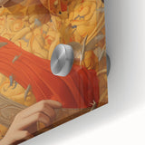 Electric Wall Art – Vibrant Portrait of Woman with Birds Electric Art Print