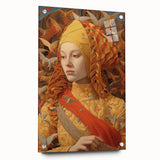 Electric Wall Art – Vibrant Portrait of Woman with Birds Electric Art Print