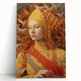 Electric Wall Art – Vibrant Portrait of Woman with Birds Electric Art Print