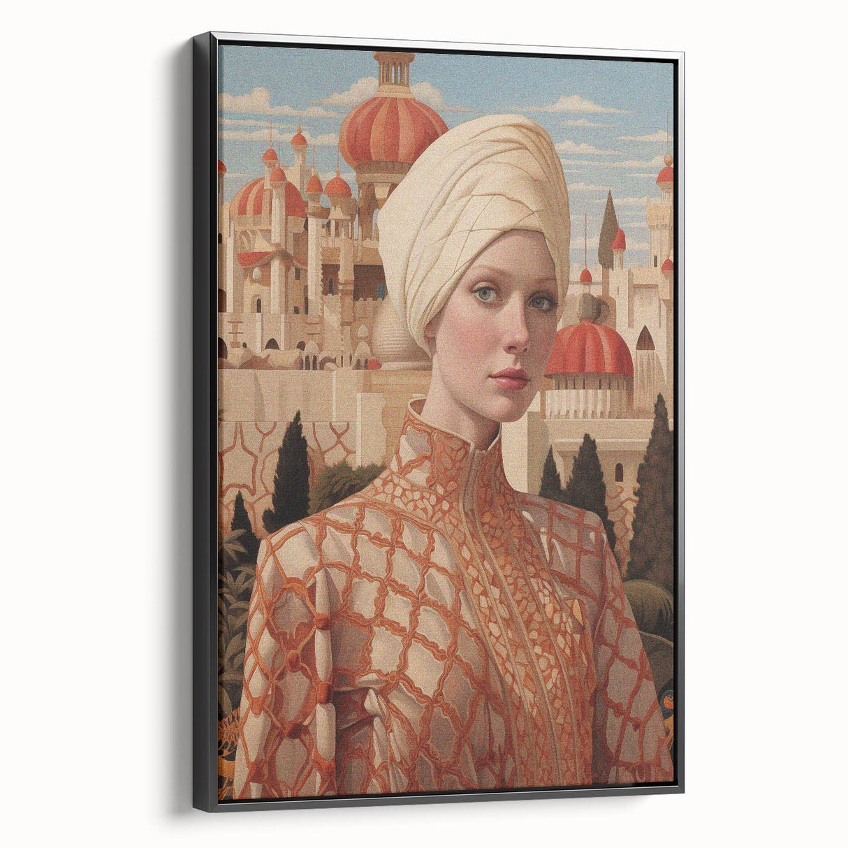 Electric Wall Art – Regal Portrait of Woman in Desert Palace Electric Print