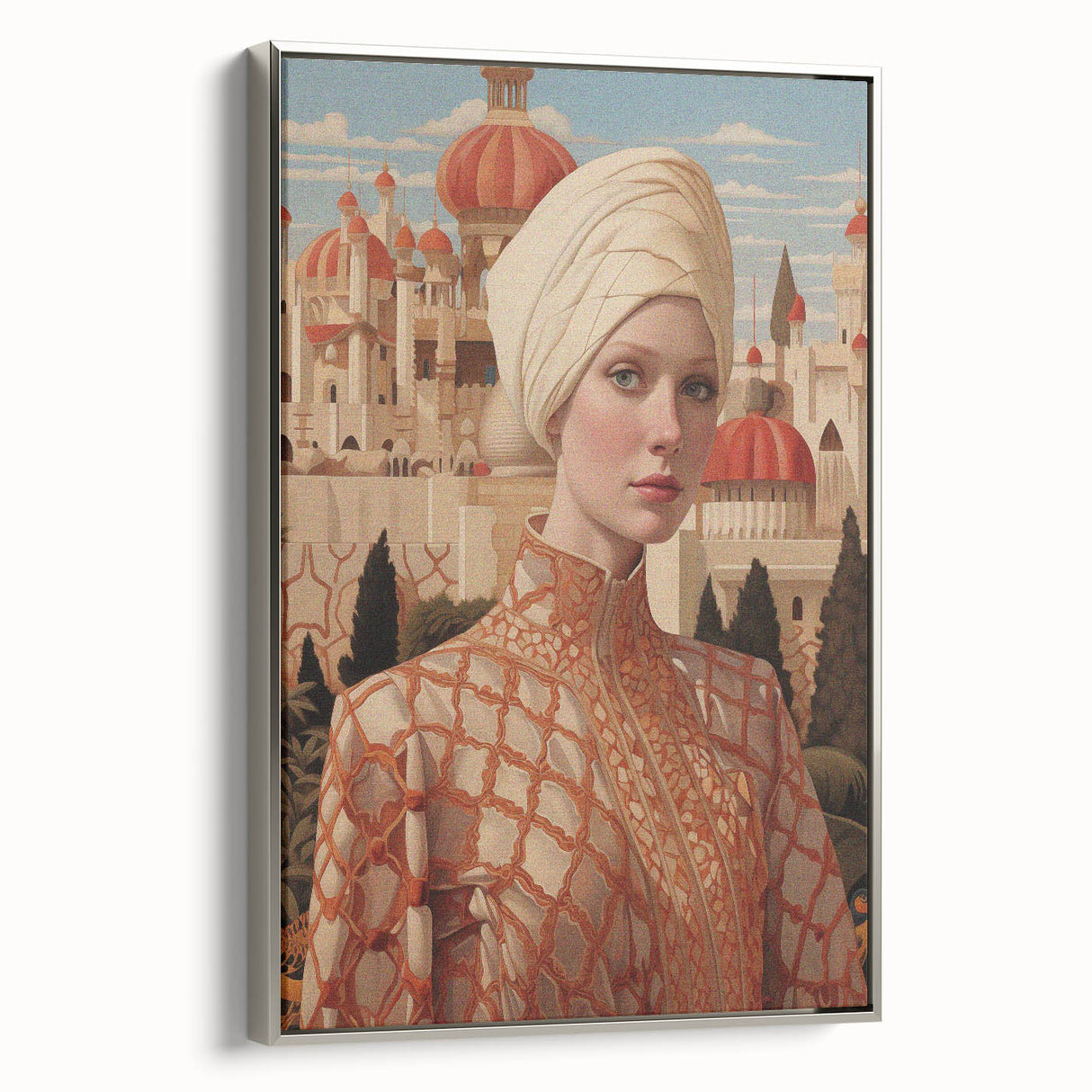 Electric Wall Art – Regal Portrait of Woman in Desert Palace Electric Print
