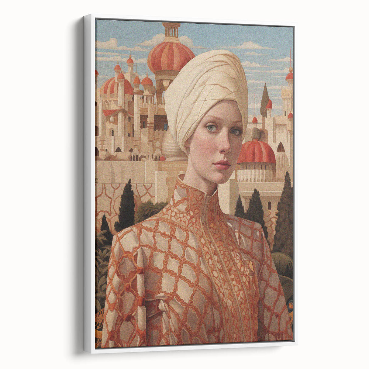 Electric Wall Art – Regal Portrait of Woman in Desert Palace Electric Print