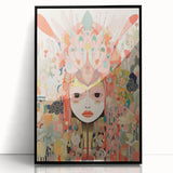 Electric Wall Art – Vibrant Abstract Floral Mask Electric Art Print