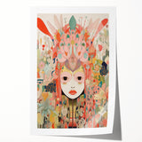 Electric Wall Art – Vibrant Abstract Floral Mask Electric Art Print