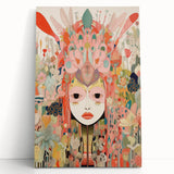 Electric Wall Art – Vibrant Abstract Floral Mask Electric Art Print