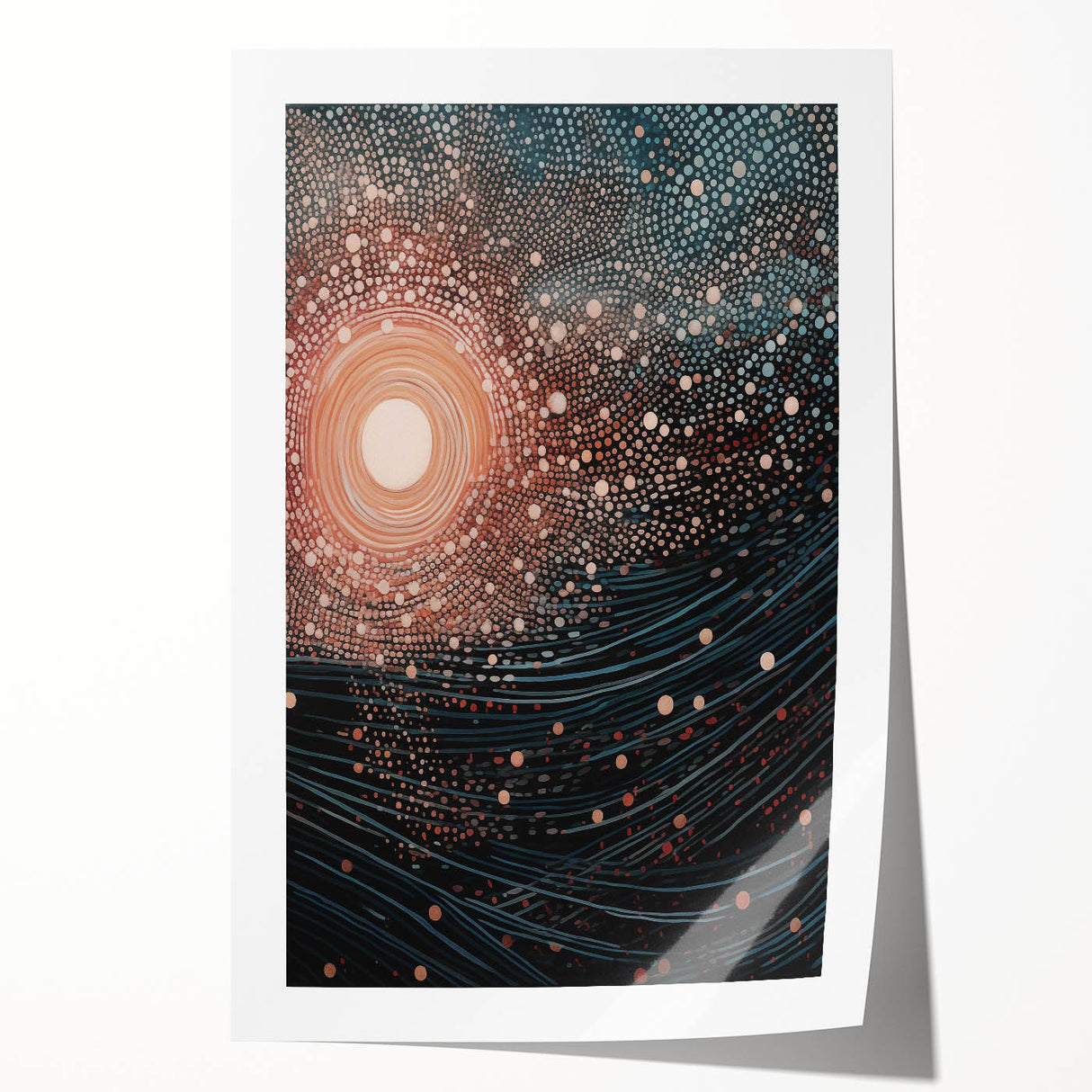 Electric Wall Art – Abstract Cosmic Light and Waves Electric Art Print