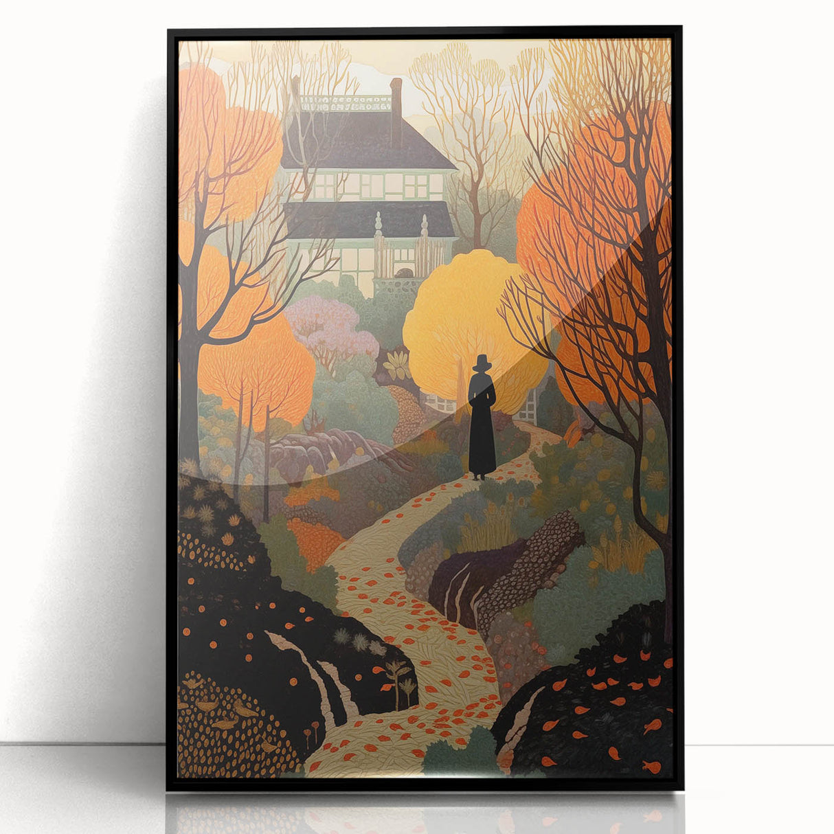 Electric Wall Art – Vibrant Autumn Landscape with Silhouette Electric Print