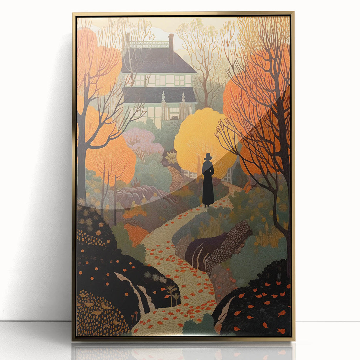 Electric Wall Art – Vibrant Autumn Landscape with Silhouette Electric Print
