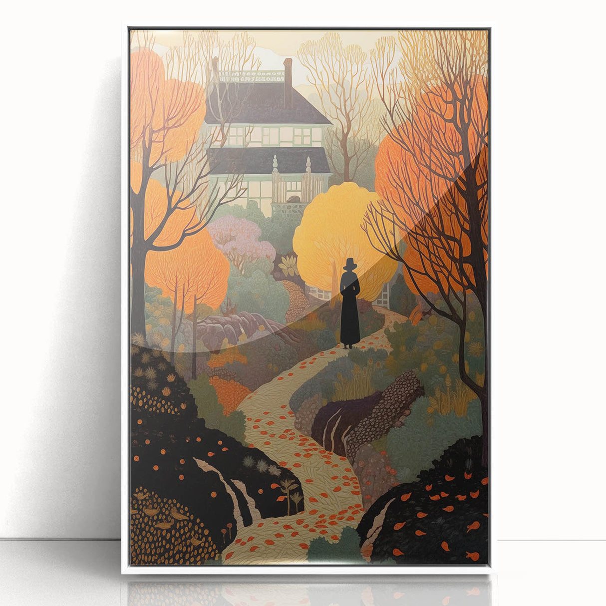 Electric Wall Art – Vibrant Autumn Landscape with Silhouette Electric Print