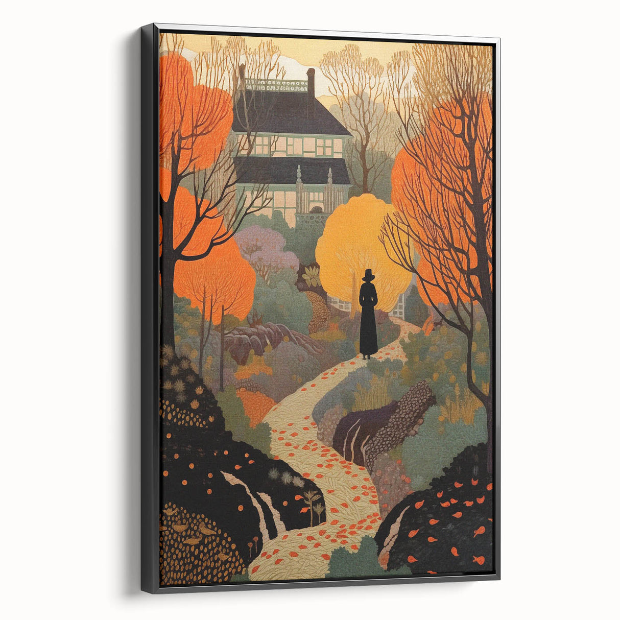 Electric Wall Art – Vibrant Autumn Landscape with Silhouette Electric Print