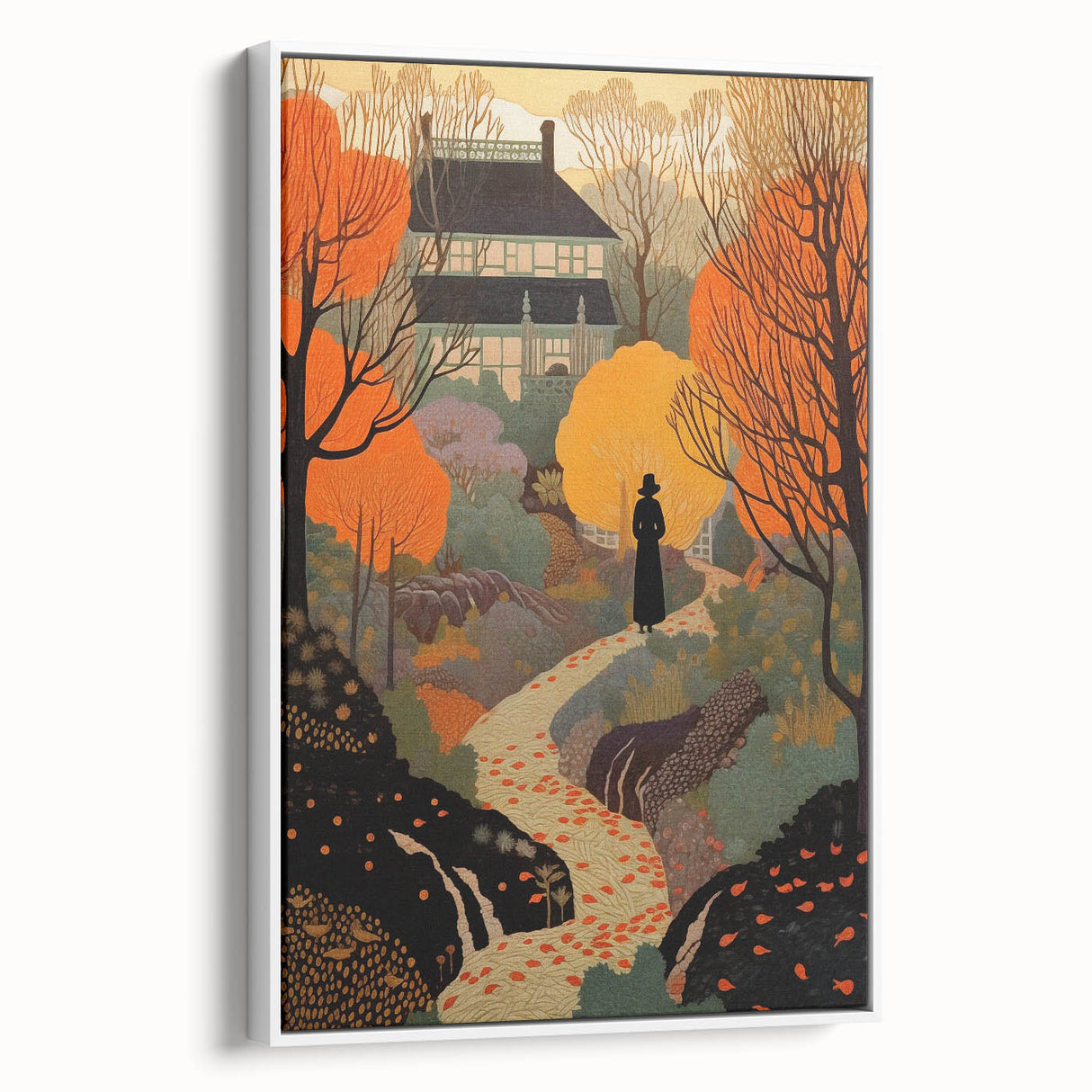 Electric Wall Art – Vibrant Autumn Landscape with Silhouette Electric Print