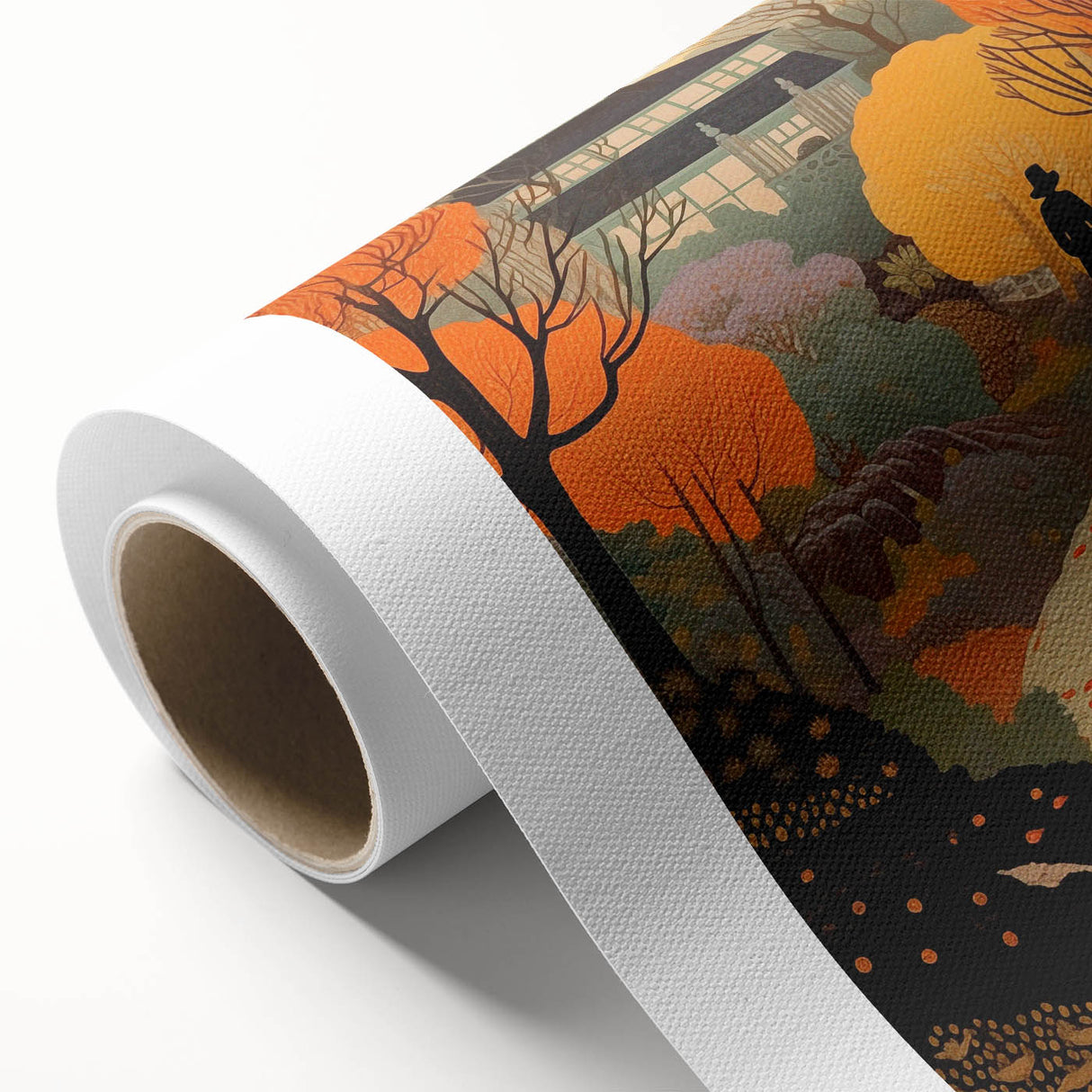 Electric Wall Art – Vibrant Autumn Landscape with Silhouette Electric Print