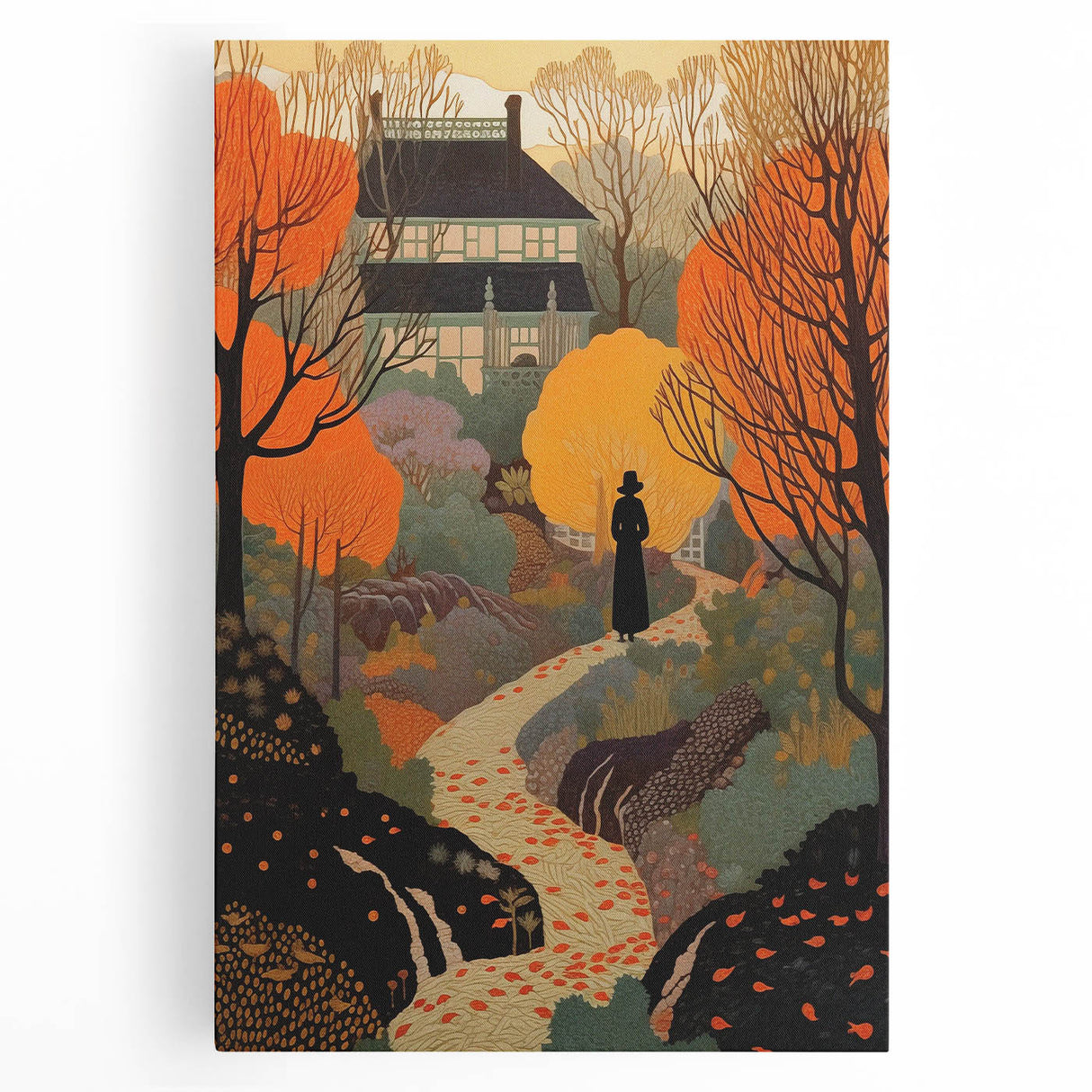 Electric Wall Art – Vibrant Autumn Landscape with Silhouette Electric Print