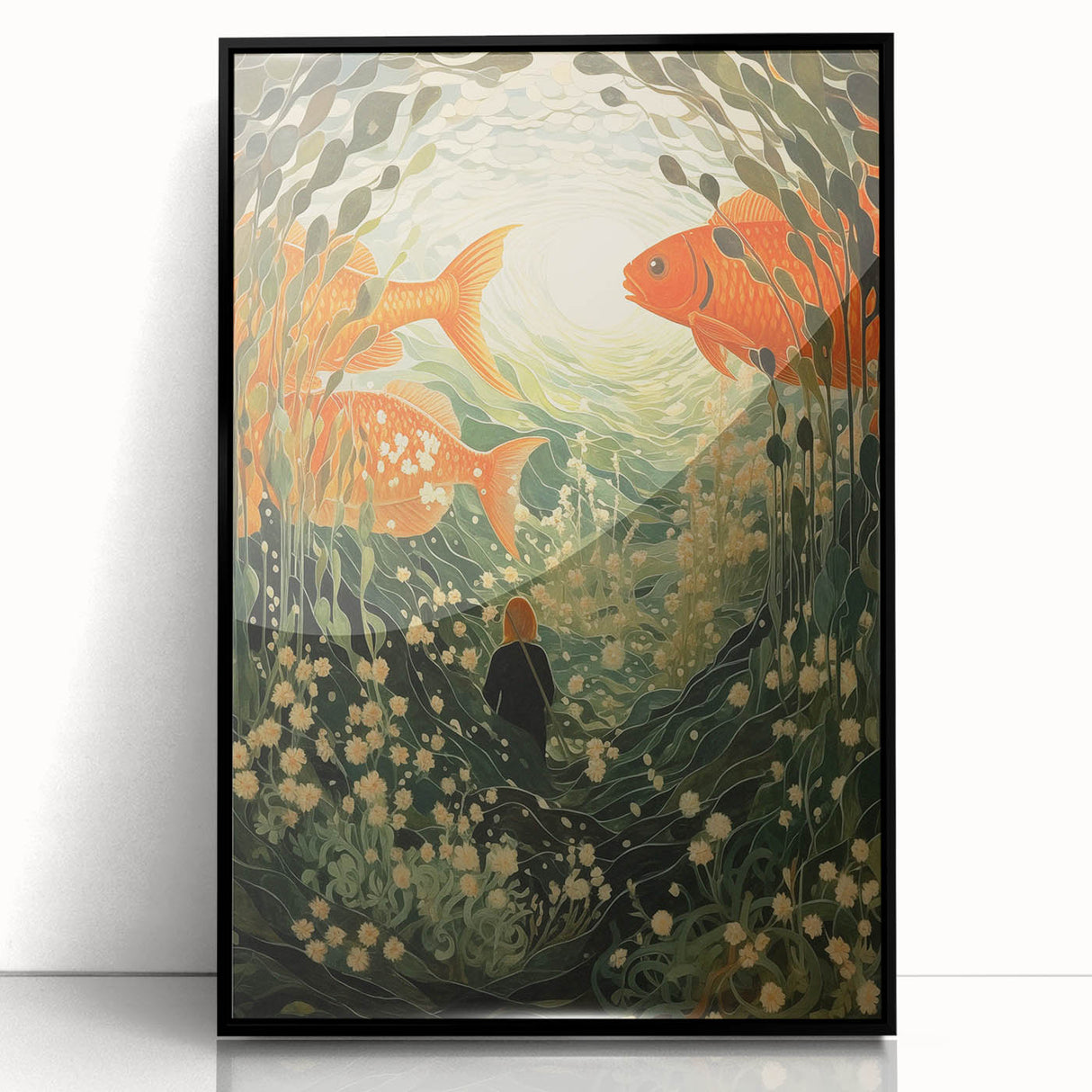 Electric Wall Art – Vibrant Underwater Scene with Fish Electric Art Print
