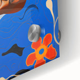 Modern Electric Portrait Canvas - Vibrant Abstract Floral Wall Art Decor