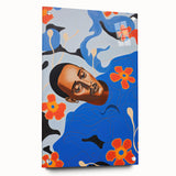 Modern Electric Portrait Canvas - Vibrant Abstract Floral Wall Art Decor