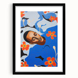 Modern Electric Portrait Canvas - Vibrant Abstract Floral Wall Art Decor