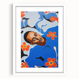 Modern Electric Portrait Canvas - Vibrant Abstract Floral Wall Art Decor