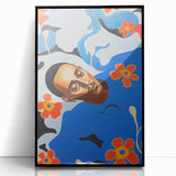 Modern Electric Portrait Canvas - Vibrant Abstract Floral Wall Art Decor