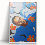 Modern Electric Portrait Canvas - Vibrant Abstract Floral Wall Art Decor