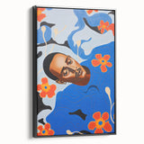 Modern Electric Portrait Canvas - Vibrant Abstract Floral Wall Art Decor