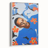 Modern Electric Portrait Canvas - Vibrant Abstract Floral Wall Art Decor