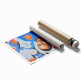 Modern Electric Portrait Canvas - Vibrant Abstract Floral Wall Art Decor