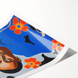 Modern Electric Portrait Canvas - Vibrant Abstract Floral Wall Art Decor