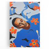 Modern Electric Portrait Canvas - Vibrant Abstract Floral Wall Art Decor