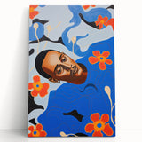 Modern Electric Portrait Canvas - Vibrant Abstract Floral Wall Art Decor