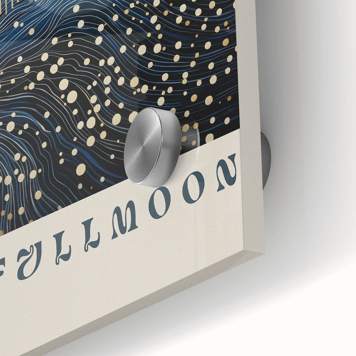 Electric Wall Art – Cosmic Full Moon Landscape with Text Electric Print