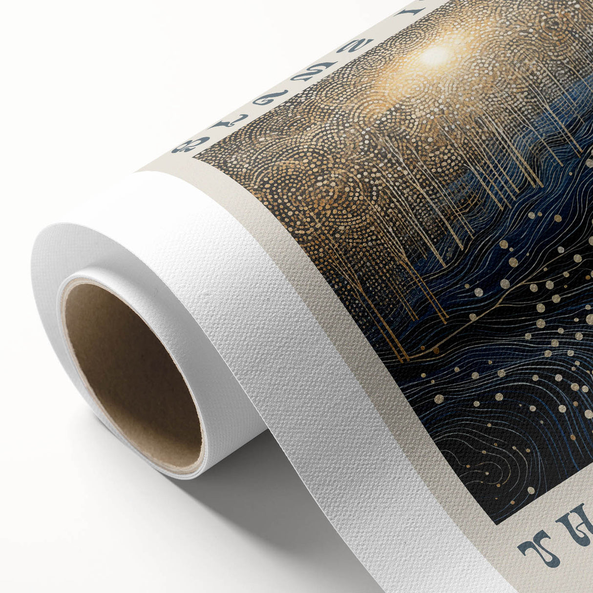 Electric Wall Art – Cosmic Full Moon Landscape with Text Electric Print