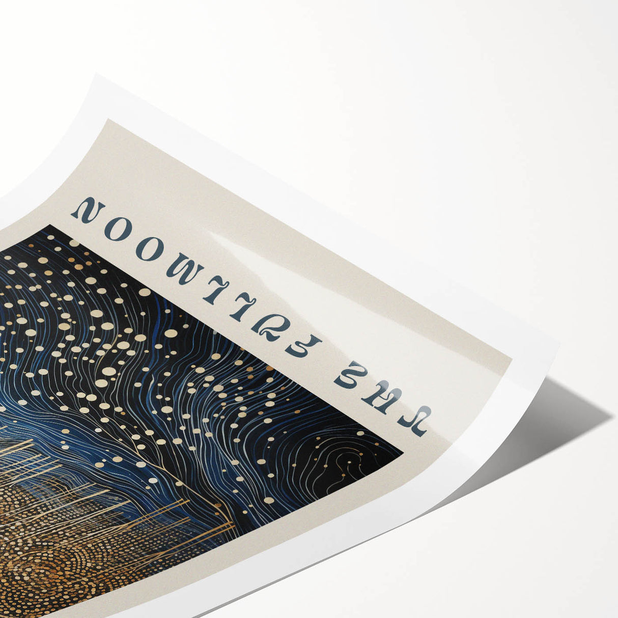 Electric Wall Art – Cosmic Full Moon Landscape with Text Electric Print