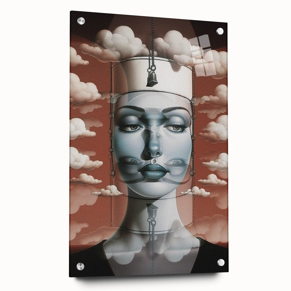 Electric Wall Art – Surreal Portrait with Clouds Electric Art Print