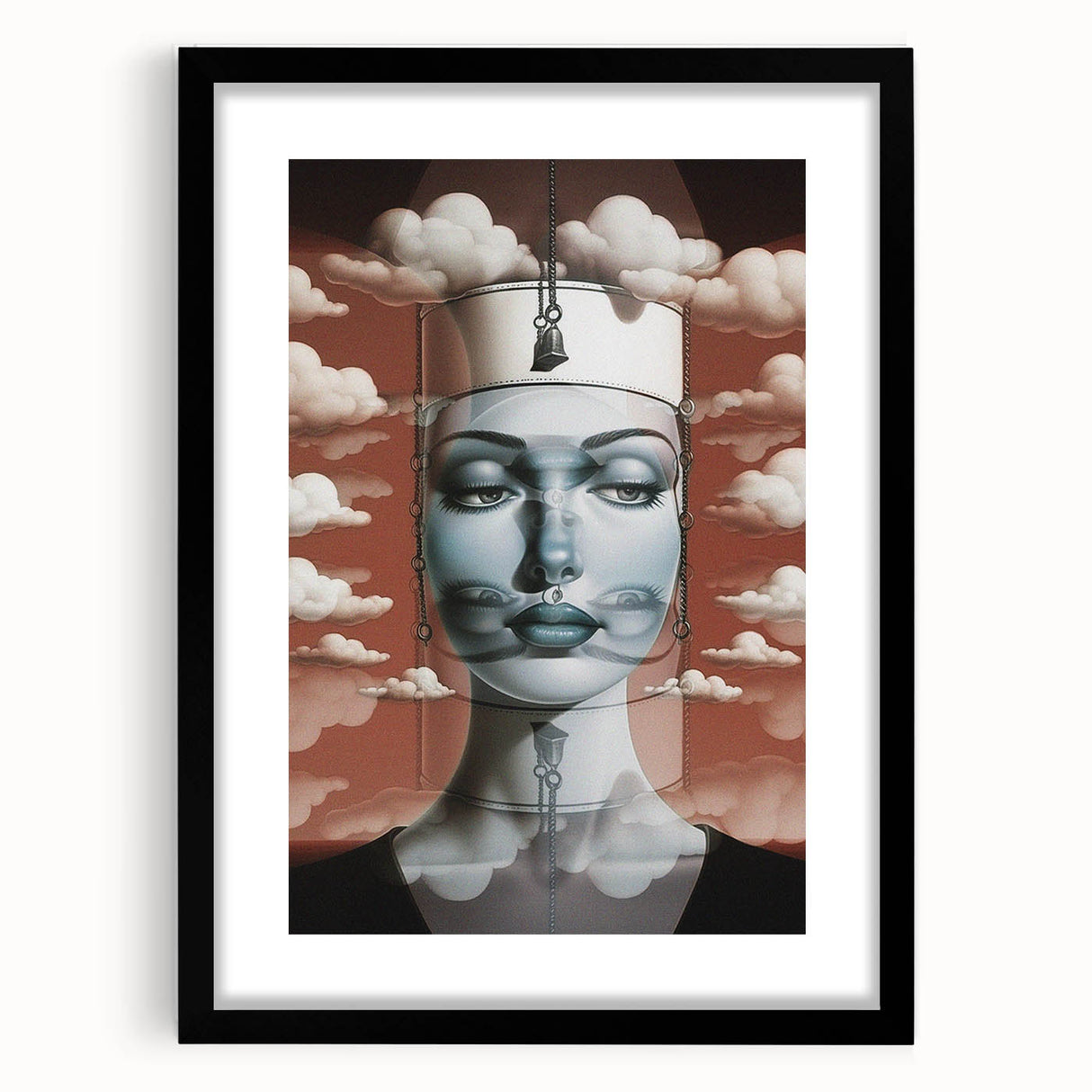 Electric Wall Art – Surreal Portrait with Clouds Electric Art Print