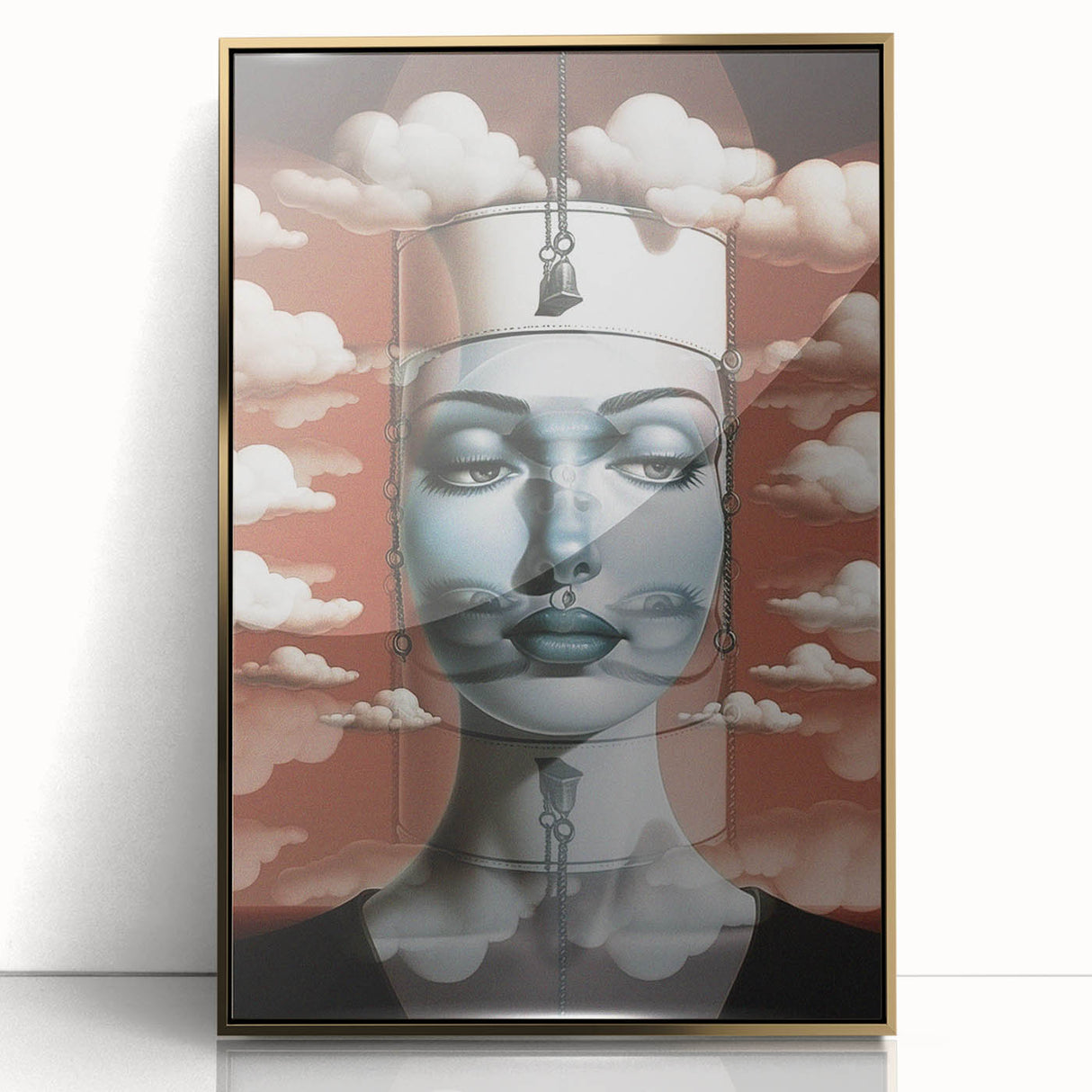 Electric Wall Art – Surreal Portrait with Clouds Electric Art Print