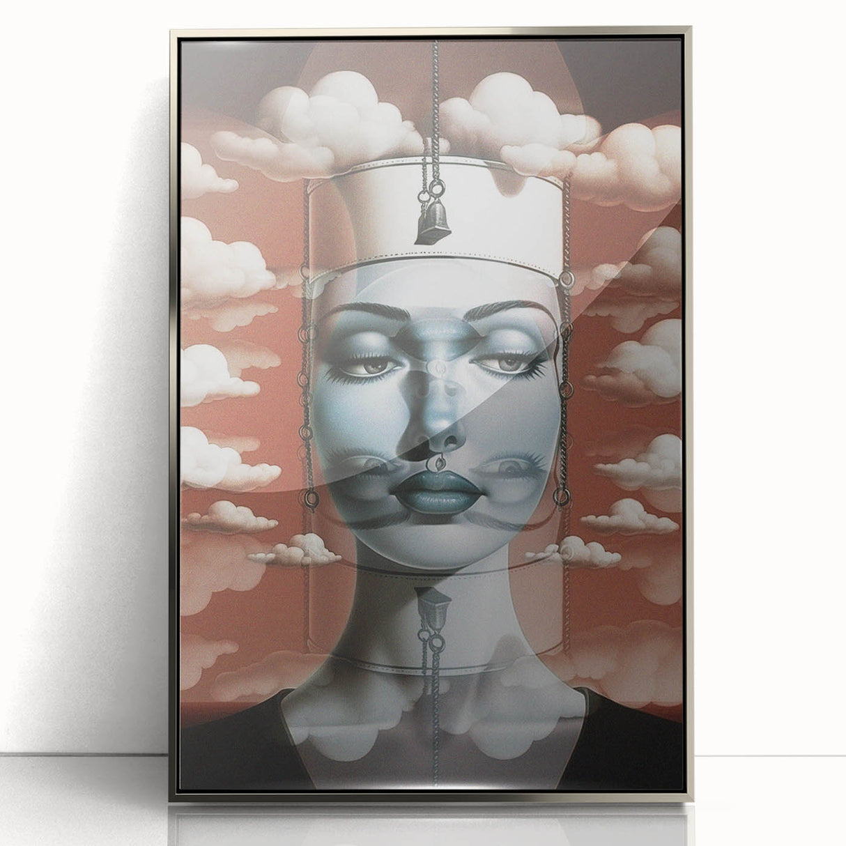Electric Wall Art – Surreal Portrait with Clouds Electric Art Print
