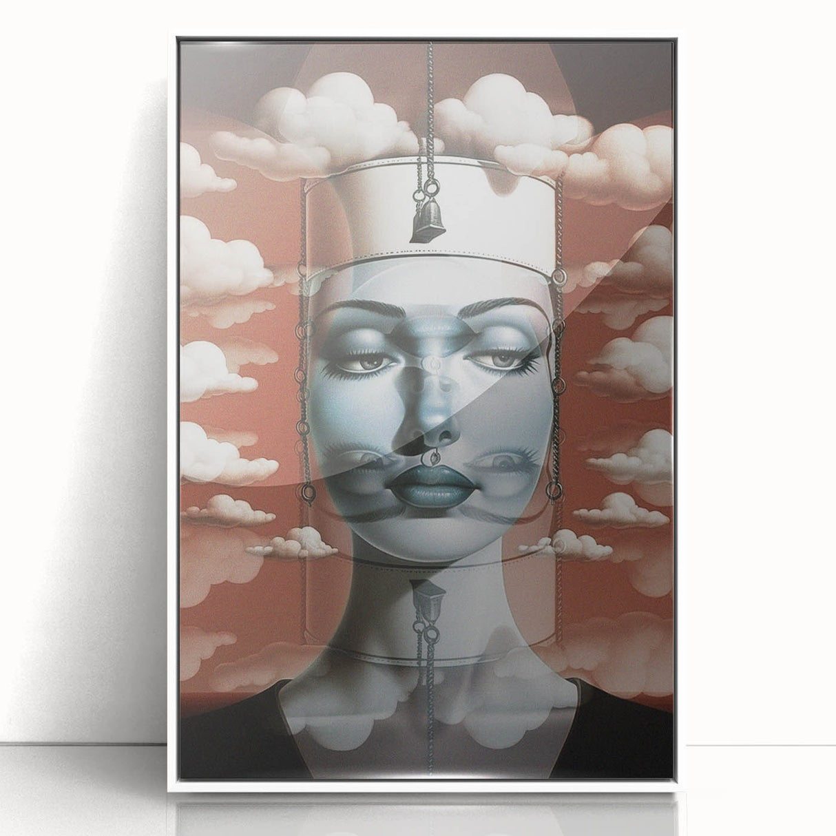 Electric Wall Art – Surreal Portrait with Clouds Electric Art Print