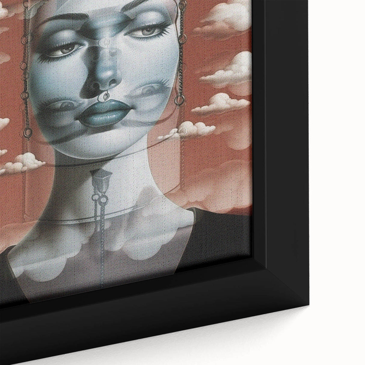 Electric Wall Art – Surreal Portrait with Clouds Electric Art Print